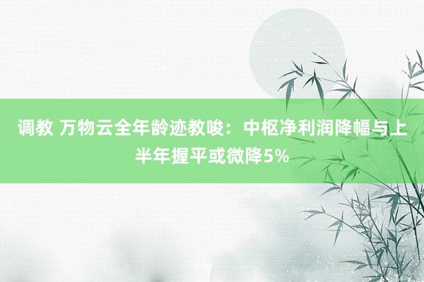 调教 万物云全年龄迹教唆：中枢净利润降幅与上半年握平或微降5%