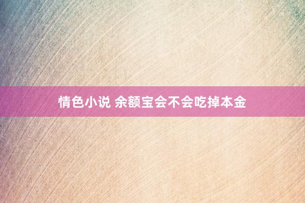 情色小说 余额宝会不会吃掉本金