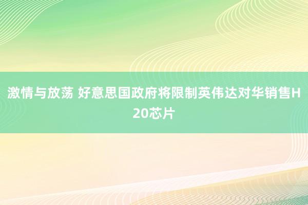 激情与放荡 好意思国政府将限制英伟达对华销售H20芯片