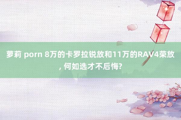 萝莉 porn 8万的卡罗拉锐放和11万的RAV4荣放, 何如选才不后悔?
